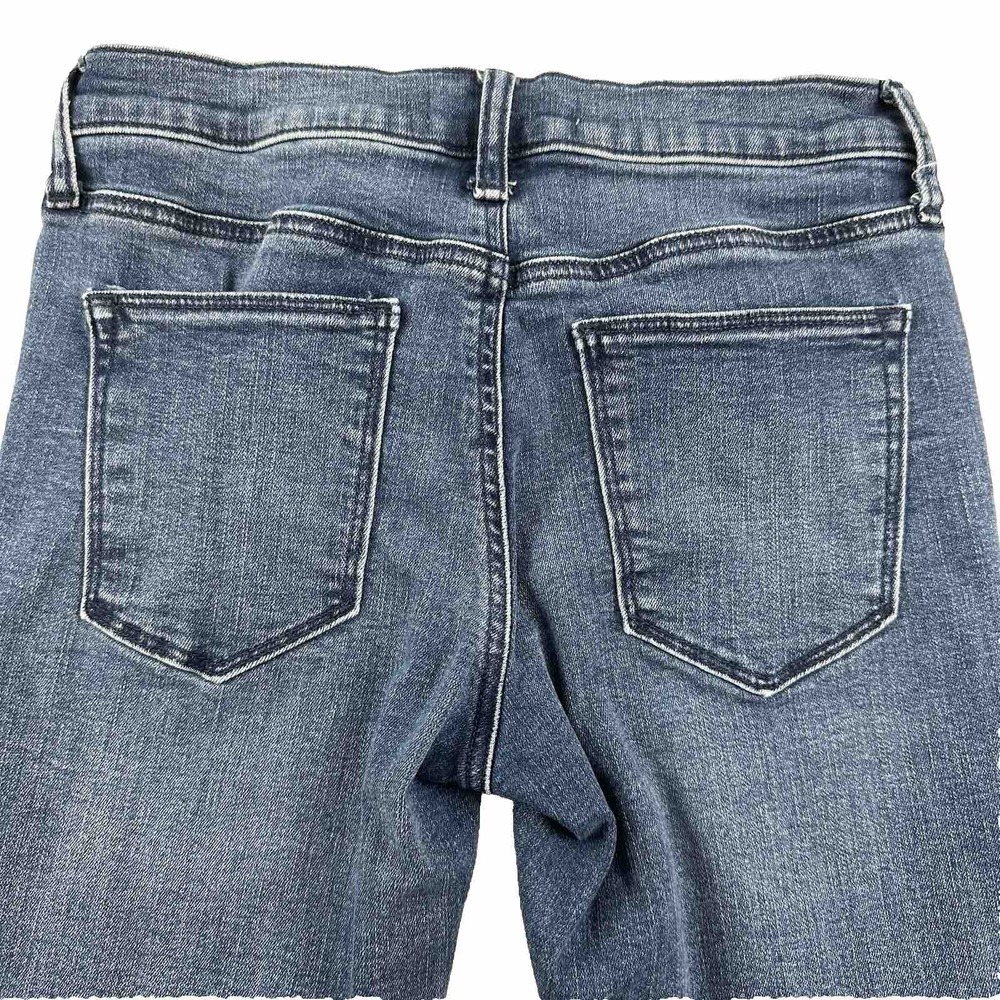 Gap 1969 True Skinny Jeans Womens 26P 26 Petite Embroidered Blue‎ Cotton Stretch